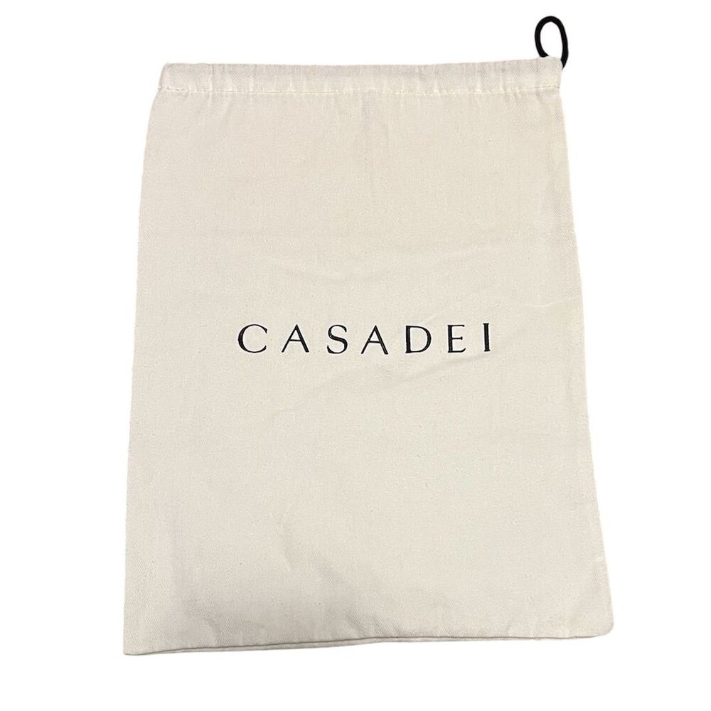 Casadei Unisex White Dustbag with Black Drawstring Closure